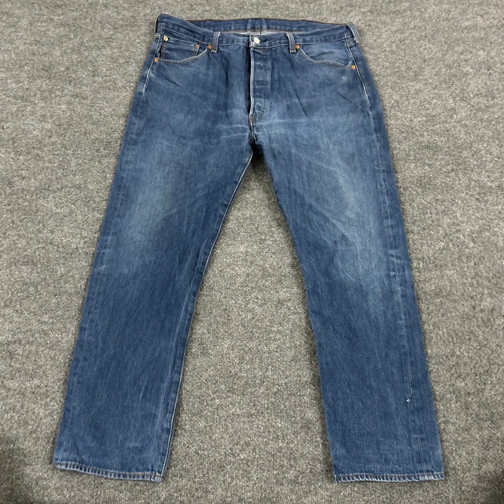Levi's Jeans Mens Size 40 Blue 501 Original Fit Straight Leg Denim Button Fly